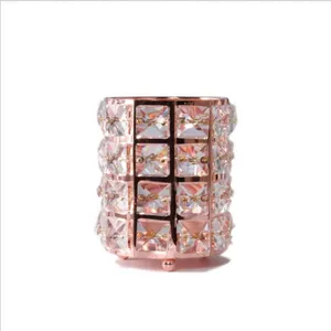 Gold/sliver/rose Gold Metal With Crystal Beaded Pen Cosmetic Brush Holder thumbnail-2