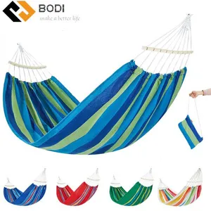 Hammock With Spreader Bar Double/Single Garden Swing Sleeping Bed Portable Outdoor Camping Garden Hanging Chair thumbnail-1