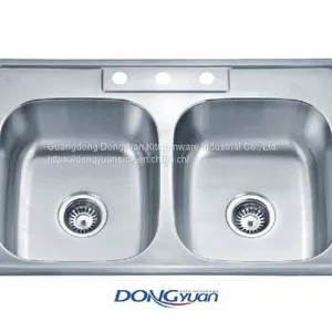 Top Mount Stainless Steel Kitchen Sink With Satin Finish (910-1) thumbnail-1