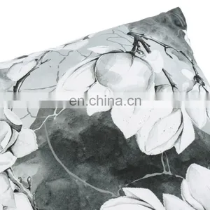 Ink Painting Black and White Flowers Vintage Style 3D Flowers Decorative Accent Throw Pillow Covers thumbnail-5