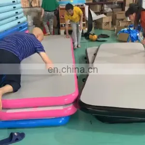 DWF Material Blue Airtrack 4m Cheap Inflatable Air Track Gymnastics Mat With Free Air Pump thumbnail-1