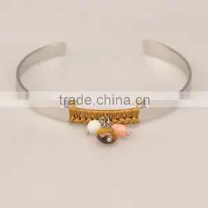 CWB662001 Online Jewelry Handmade Bracelets Fashion Expandable Stainless Steel Wire Bangle With Charm thumbnail-4