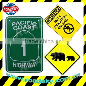 Warning Reflective Road Signs On Road For Caution thumbnail-1