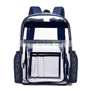 Waterproof Large Black Transparent Clear Backpack,Pvc Summer School Bag For Adult Kids Students/ thumbnail-2