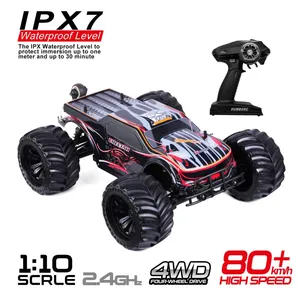 1:10 Scale Remote Control Car Truck, 80+ KM/H High Speed RTR RC Truck, 2.4GHZ Radio Controlled Electric RC Car, 4WD 4x4 Off Road Monster Truck for Adults, IPX7 Waterproof Racing Vehicle Truck thumbnail-1