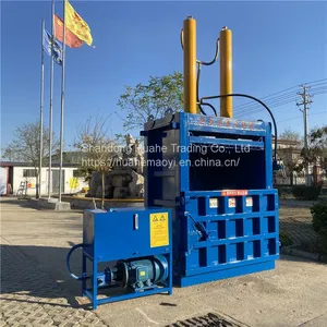 Semi Automatic Vertical Hydraulic Waste Paper Carton Packer Can Beverage Bottle Compression Woven Bag Clothing Sponge Packing thumbnail-1