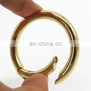 Manufacture Metal Round Snap Ring Shiny Gold Spring Gate O Ring for Handbag thumbnail-2