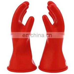 0.5KV Long Low Voltage Class 00 Electric Worker Safety Hand Protection Latex Rubber Insulating Gloves thumbnail-1