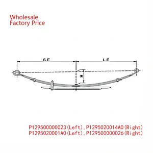 P129500000023(Left), P1295020014A0(Right), P1295020001A0(Left), P129500000026(Right) Rear Axle Spring Set of Light Duty Vehicle Wholesale For Foton thumbnail-1