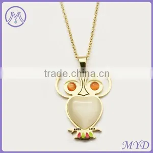 Stainless Steel Gold Plating Angel Wing Key Pendant Necklace thumbnail-5