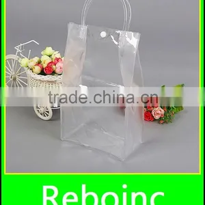 Logo Printing Flap Round Bottom Clear Pvc Gift Bag With Hanger for Watch Display thumbnail-1