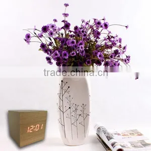 LED Wooden Digital Table Clock With Touch Function for Snooze thumbnail-1