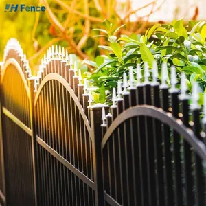 8ft Luxury Steel Picket Fencing Panel Classic Outdoor Steel Fence With Security Metal Spring Outdoor Trellis & Gates thumbnail-6