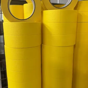 High Temperature Resistance Car Masking Paper Tape Jumbo Autobody Automotive Tape Crepe Paper Masking Tape for Painting Car thumbnail-2