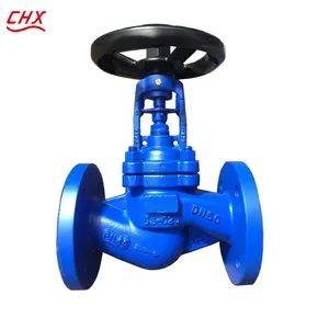 DIN3356 PN16 Dn150 Cast Iron Straight Bellow Seal Stainless Steel Seat Globe Valve With Handwheel thumbnail-6