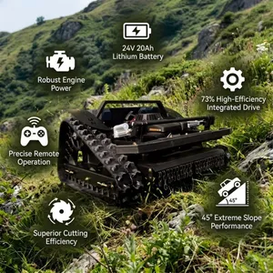 CE EPA Engine Grass Cutting Machine Agriculture Rubber Tracks Remote Control Robot Lawn Mower Working Degree 45° VTLM600 thumbnail-2