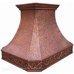Pure Copper Range Hood Cover, Supplying Pure Handcrafted Kitchen Copper Range Hoods in Various Specifications and Types thumbnail-4