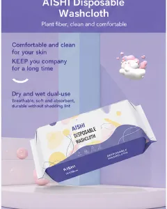 Custom Disposable Facial Towels – Large-Size Pull-Out Face Cleansing & Makeup Remover Towels, Dry & Wet Use thumbnail-5