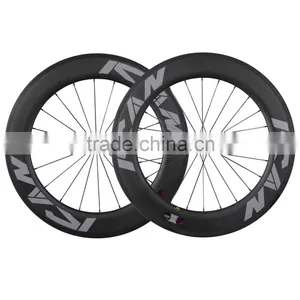 2016 OEM Chinese Cheap 86mm Clincher Newest U Shape 27mm Wide 700c Carbon Road Bike Wheels Quality Choice thumbnail-1