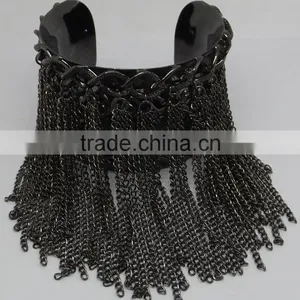 Dark Bangle With Filigree Chains thumbnail-1