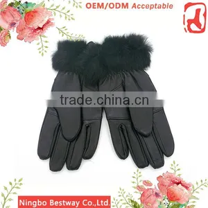 Custom Winter Glove Wholesale, Ladies Leather Glove for Woman thumbnail-3