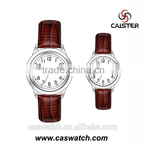 Hot Fashion Classic Design Couple Watch, Arabic Numerals Dial Unisex Watch, Quality Textured Leather Band Wristwatch thumbnail-1
