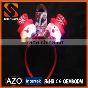 Light up Christmas Decoration Headband Snowman Hairband With Led Light thumbnail-1
