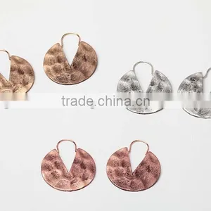 Hammered Basket Metal Simple Style Earring thumbnail-1