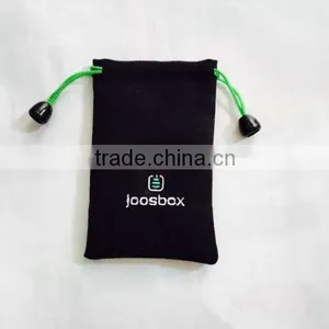 China OEM Embroidered Velvet Pouch Black thumbnail-3
