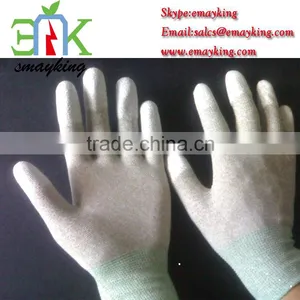 With CE Certificate,Nylon Cleanroom Antistatic ESD Top Fit PU Coated Gloves thumbnail-1