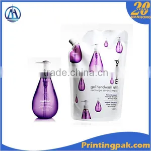 Custom Printed Self Standing Liquid Laundry Detergent Doypack Pouch With Spout for Packing Milk Juice thumbnail-3