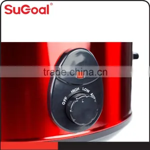 Red Outer Body Ceramic Slow Cooker With GS ROHS Certs thumbnail-4