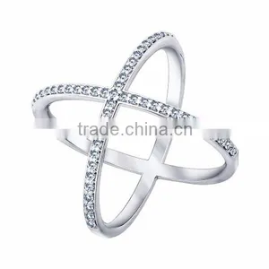 Latest Gold Finger Ring Designs Pave Diamond Ring 925 Sterling Silver thumbnail-1