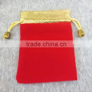 Professional Gold Microfiber Top Mini Velvet Bag Soft With Aglets thumbnail-4