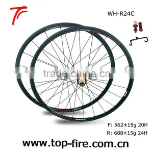 24mm Carbon Clincher Bike Road Wheels Set thumbnail-1