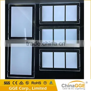 Suspended Acrylic Crystal Window Display Hanging Photo Pockets Light Box thumbnail-4