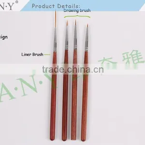 ANY Beauty Art Nails Design Rosewood Handle Sable Hair Nail Brush for Nail Art Drawing thumbnail-6
