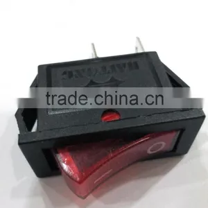 Haitong KCD3 15A 250V 2way 2pin Red Light on off Boat Copper Rocker Switch thumbnail-1