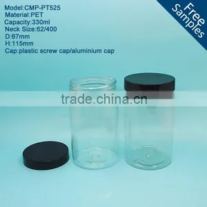 11oz 330ml Wholesale Clear Cylinder Plastic PET Jars,pet Containers Quality Choice thumbnail-1
