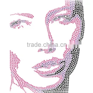 Factory Direct Rhinestone Applique Iron on Transfer Paper Rhinestone Iron on Patches thumbnail-1