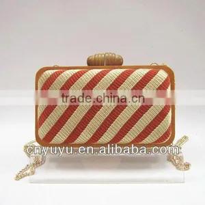 Women Wooden Case Bag With Weave thumbnail-1