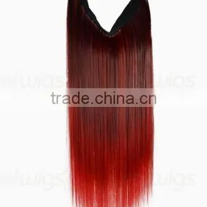 Ombre Red Straight Heat Synthetic Clip In Hair Extension thumbnail-1