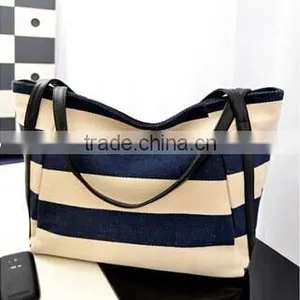 The Navy Wind Stripe Canvas Bag thumbnail-1