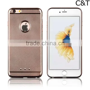 C&T Plating Weave Lines Soft Flexible TPU Skin Case for IPhone 6/6S thumbnail-1