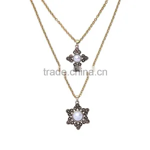 Cheap Wholesale Jewelry 2016 Latest Design Fashion Pearl Pendant Chain Necklace thumbnail-5