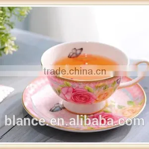 Ceramic Butterfly Tea Coffee Cup and Saucer Set thumbnail-3