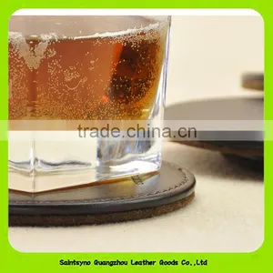 China Wholesale Faux Leather Round Custom Cup Mat Cheap Coaster 16027 thumbnail-6