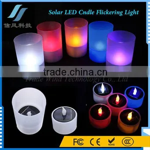 Outdoor Flickering Solar Tea Light Candle Light White thumbnail-5