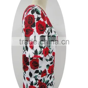 White Flowers All-over Printed Chic Top thumbnail-4