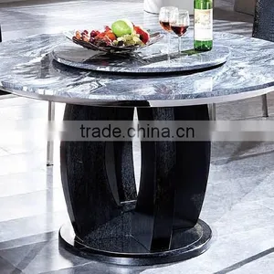 TB Durable Round Marble Top Dining Table With Rotating Tray thumbnail-2